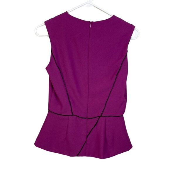 Hunter Dixon Women's Peplum Sleeveless Blouse Size 2 Zipper Detail Fitted - Picture 2 of 5